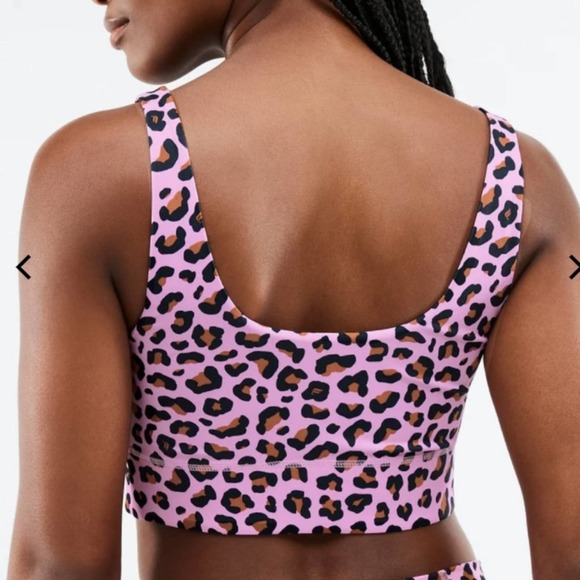 Fabletics Harlyn MIDI Medium Impact Reversible Sports Bra Rose/Teak Large NEW - Picture 6 of 8